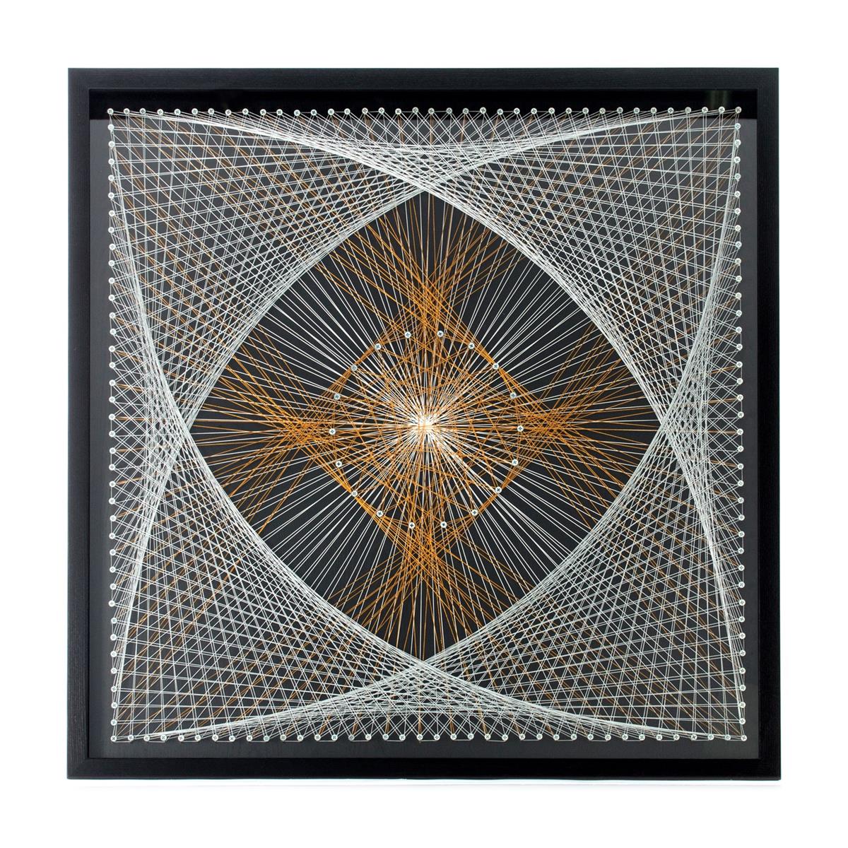 Kayoom Kunstwerk - Faden-Wandbild Netzwerk 90cm x 90cm